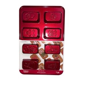 Red Mini Cake Pan with Holiday Designs NEW